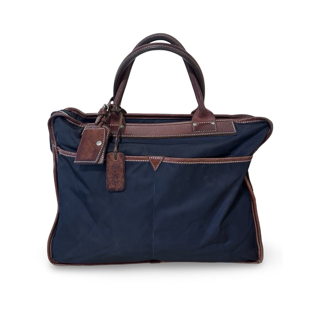 Felisi 8637/2 Luxury Italian Blue Nylon Leather Briefcase Laptop Work Bag